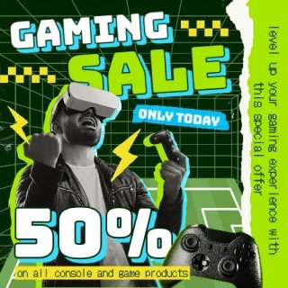 خصم 50% على جميع منتجات الألعاب وأجهزة التحكم.